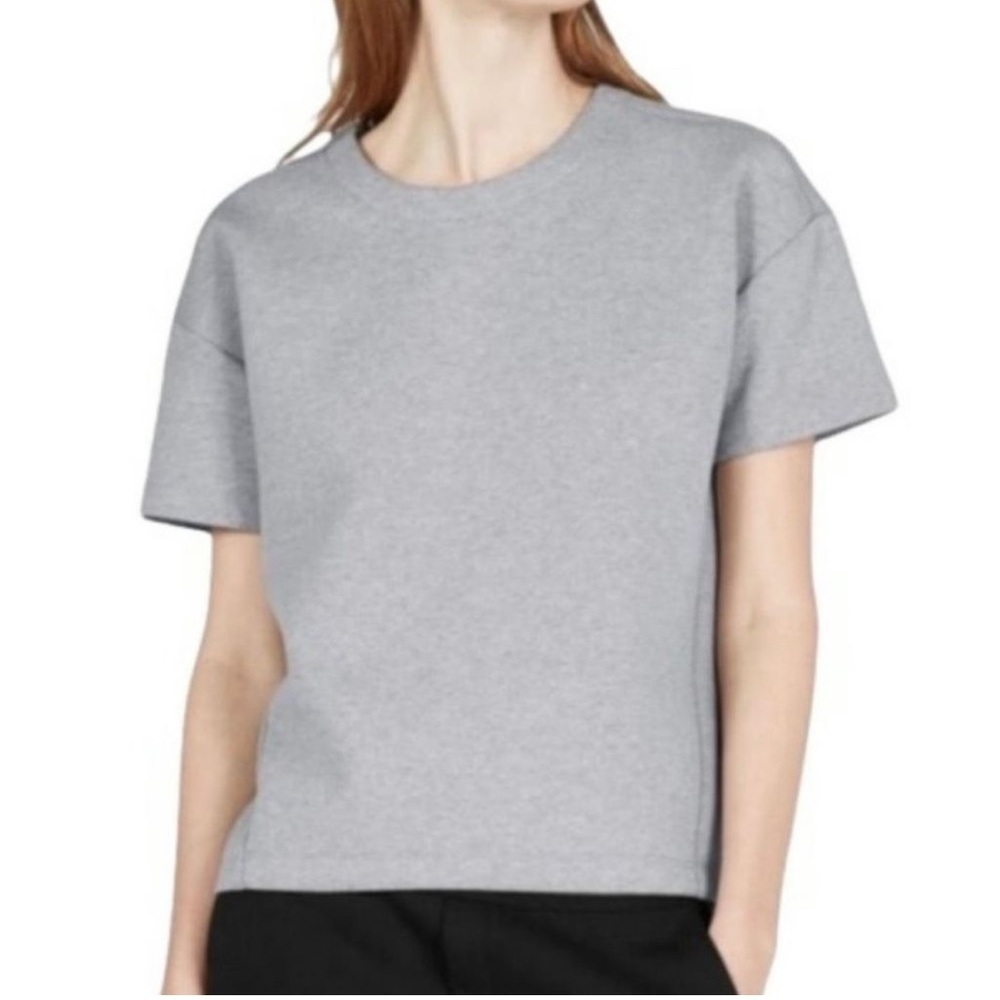Everlane Short Sleeve Scuba Top Boxy Sweatshirt Structured Gray women’s size S